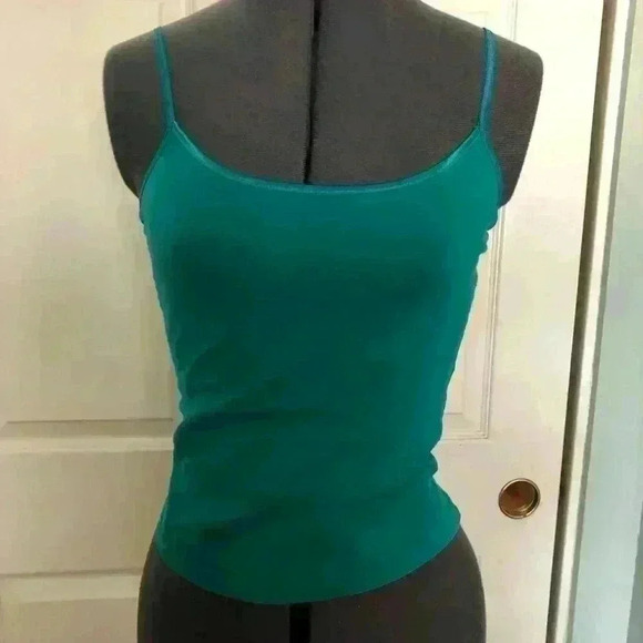 Vtg forever 21 teal tank top cami crop top medium - Picture 1 of 5